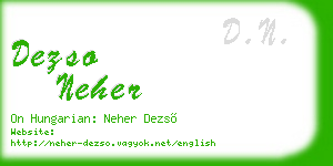 dezso neher business card